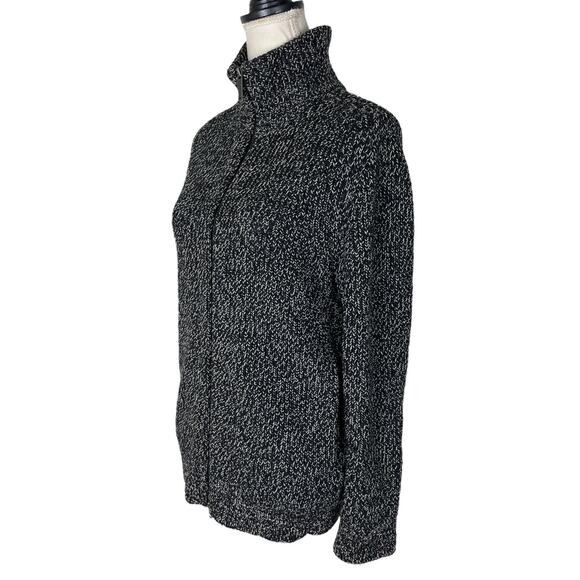 Everlane Wool Full Zip Sweater Jacket Chunky Marled Black Cardigan Size Small - Picture 5 of 8
